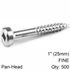 KREG Zinc Pocket Hole Screws 25mm 1.00' #6 Fine Thread Pan Head 500ct